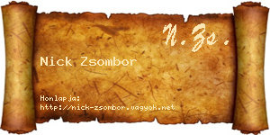 Nick Zsombor névjegykártya